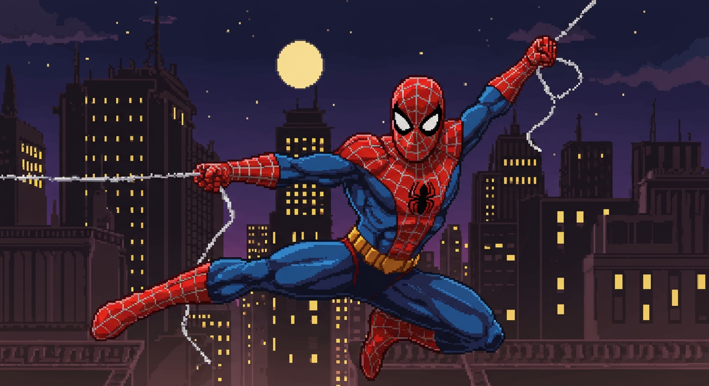 pixel art Spiderman