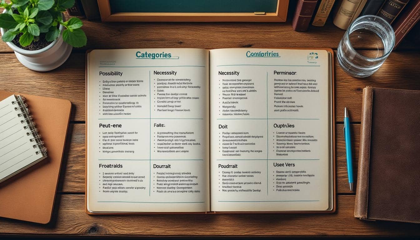 découvrez un tableau complet des modalisateurs pour nuancer et enrichir votre discours, améliorant ainsi votre communication en français.
