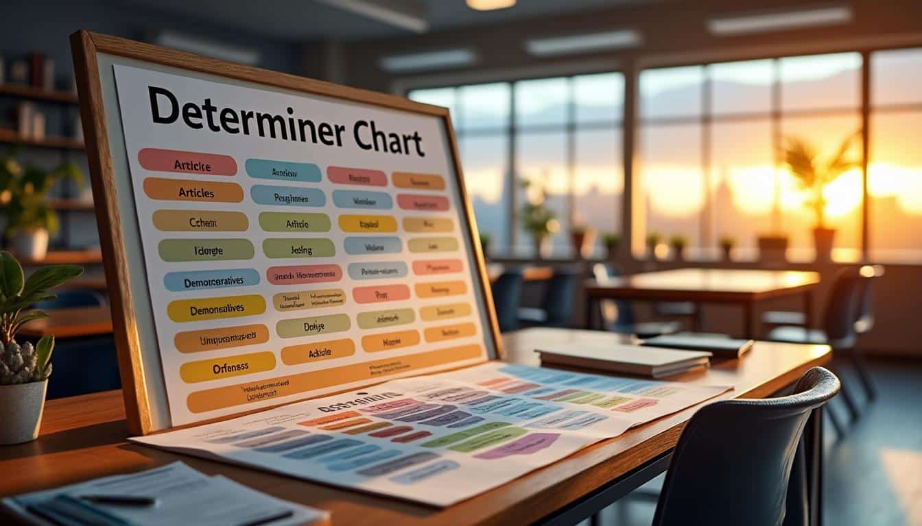 découvrez les différents types de déterminants en français avec un tableau explicatif claire et détaillé pour mieux comprendre leur utilisation.