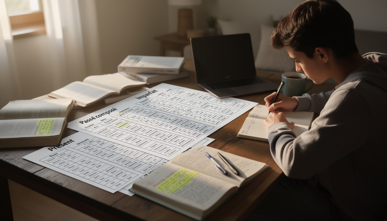 téléchargez et imprimez le tableau de conjugaison pour des révisions efficaces en français. un outil pratique pour maîtriser facilement les verbes et améliorer vos compétences linguistiques.