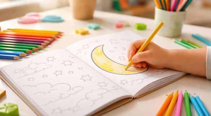 découvrez notre lune à colorier, un outil essentiel pour stimuler la motricité fine chez les enfants tout en développant leur créativité et leur concentration.