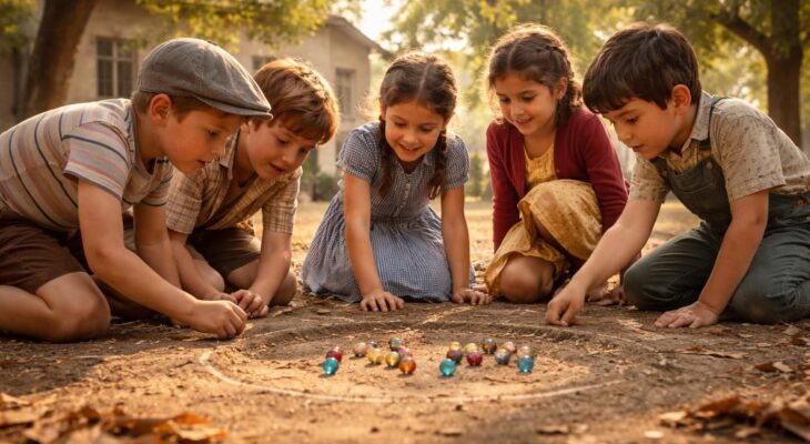 plongez dans l'univers nostalgique des jeux de billes d'autrefois et redécouvrez les règles oubliées qui animaient les parties entre enfants.