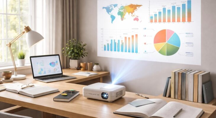 découvrez un vidéoprojecteur led offrant une image nette et claire, idéal pour vos révisions et cours à distance, pour un confort visuel optimal.